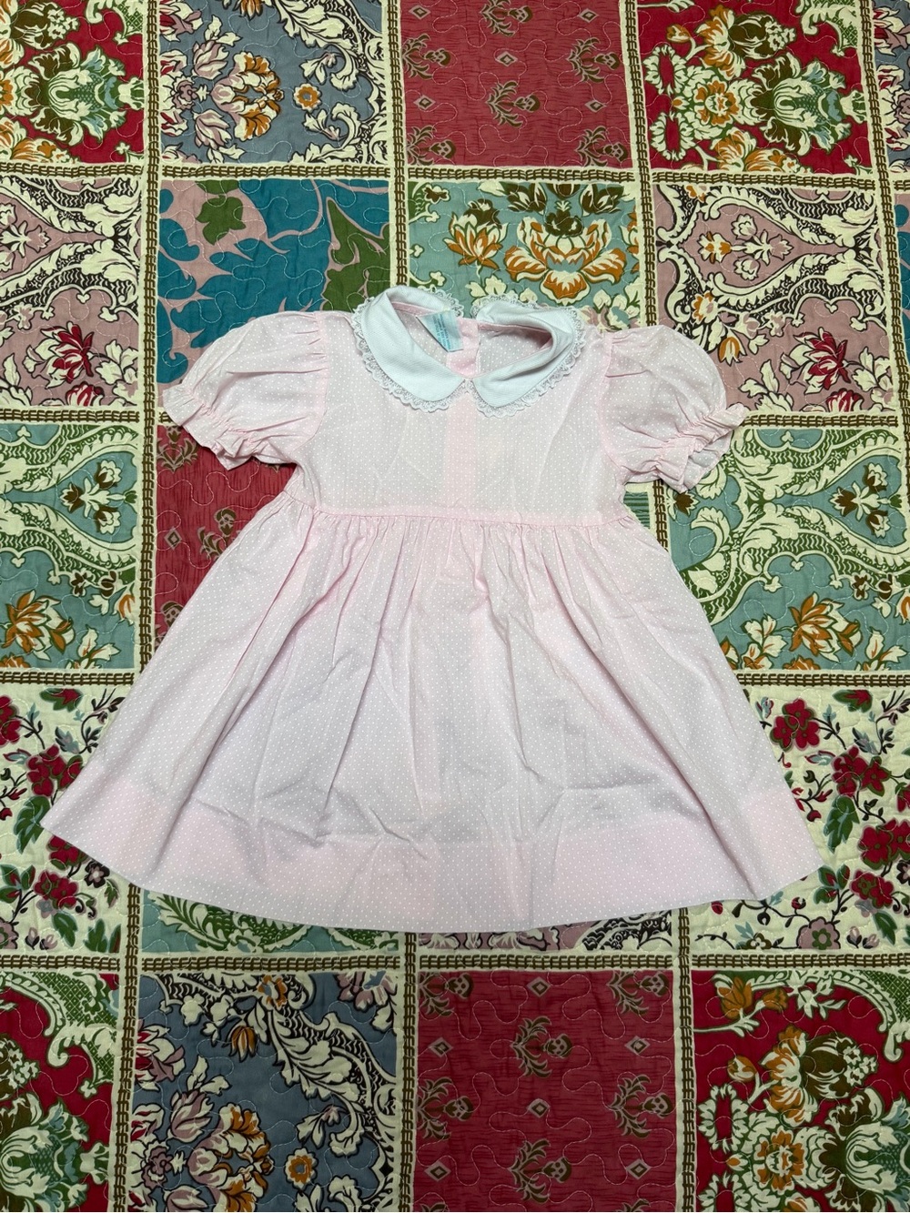 Vintage Tiny Togs Mervyn's Pink Polka Dot Dress 3T